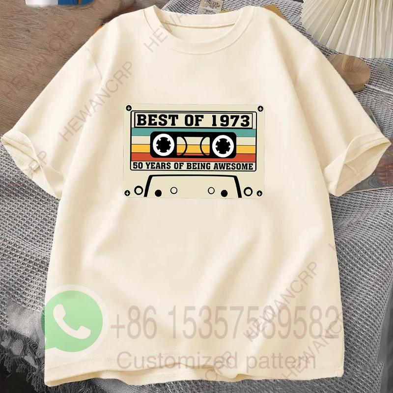 1973 Limited Edition Cassette TShirt Mens Tracksuit Summer Casual Pullover Oneck Shortsleeved Fashion Breathable Streetwear