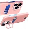 Leather Stand Case Etui For iPhone 14 Plus Cover Wallet With Card Holder Stand Pink