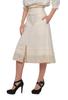 Moomaya Solid Cotton Skirts For Women Button Down A-Line Knee Length Skirts