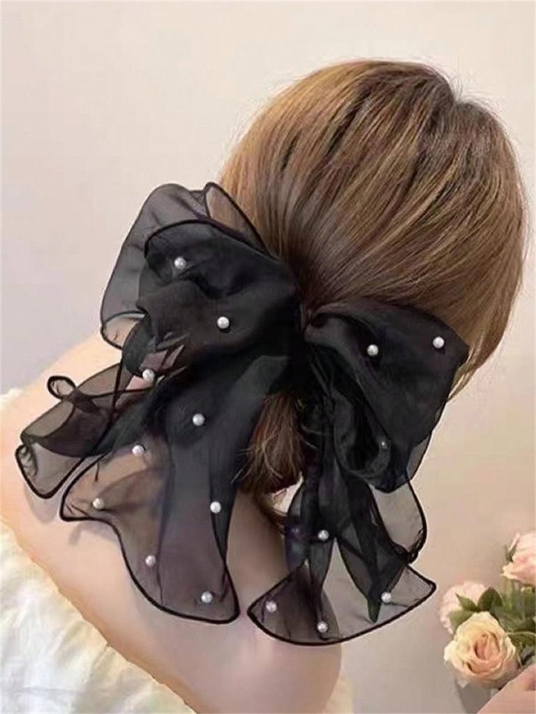 1 Damen süße Chiffon Schleife Haarnadel Koreanische Ausgabe Koreanischer Kopfschmuck Haarspange Spitze Premium Haaraccessoire Hinterkopf