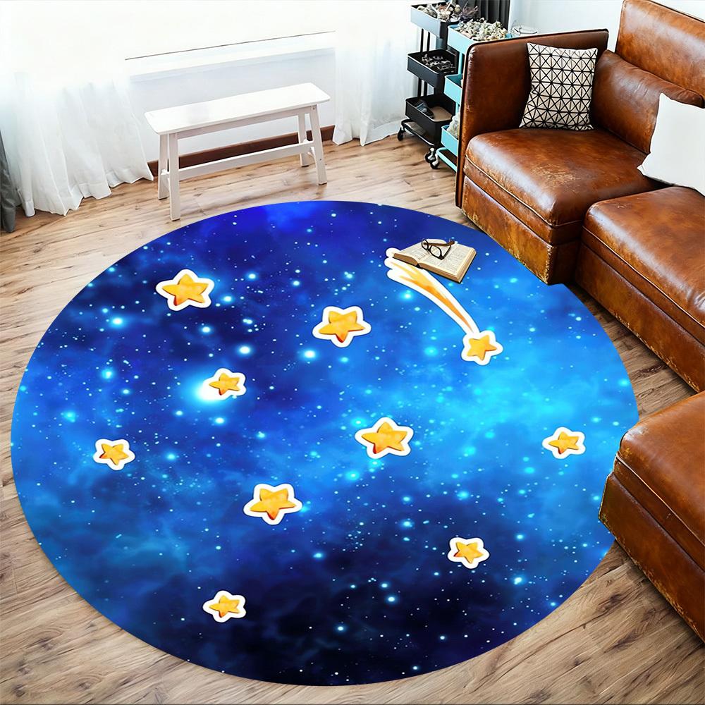 1pc Shooting Star Cosmic Round Chair Mat Area Rug - Non-Slip, Floor Mat for Office, Bedroom, Home Decor Christmas Gift P0811127
