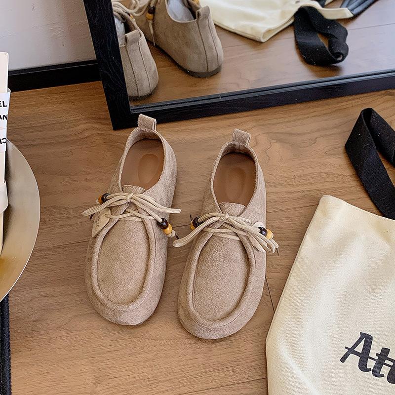 Birkenstock shoes women's 2025 new autumn platform single shoes women's soft sole flat shoes retro versatile with skirt women's shoes