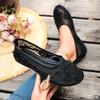 Women's Breathable Embroidered Mesh Flat Slip-On Shoes With Pearl Detail, Soft-Soled Casual Comfort Footwear.
