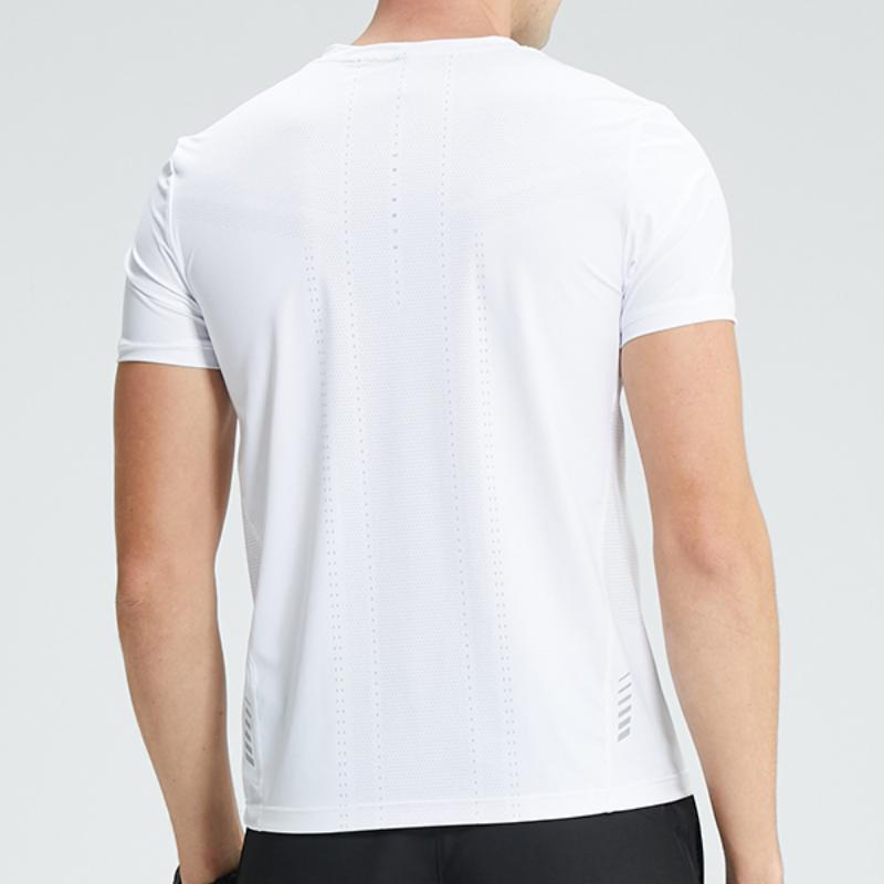 Mens Running T-shirt Breathable Trainin Tops Outdoor Workout Sweatshirt Male Muscle Fit Short Sleeve Tees Gym Sweatshirt Elastic