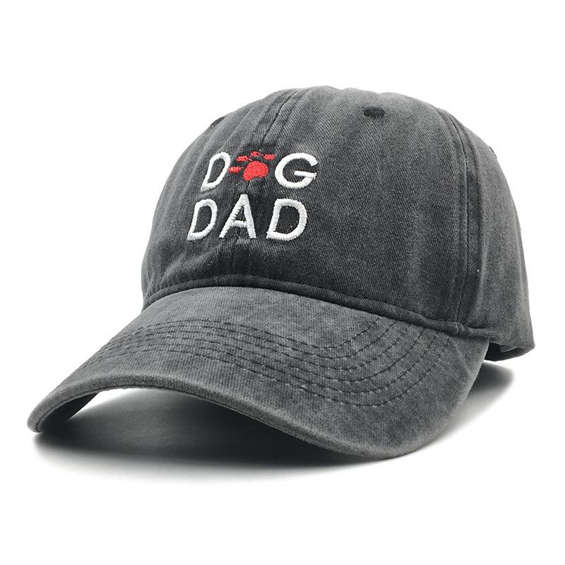 Baseball Cap Washed Dog Dad Dog Dad Embroidered Baseball Cap Summer Outdoor Casual Hat Adjustable