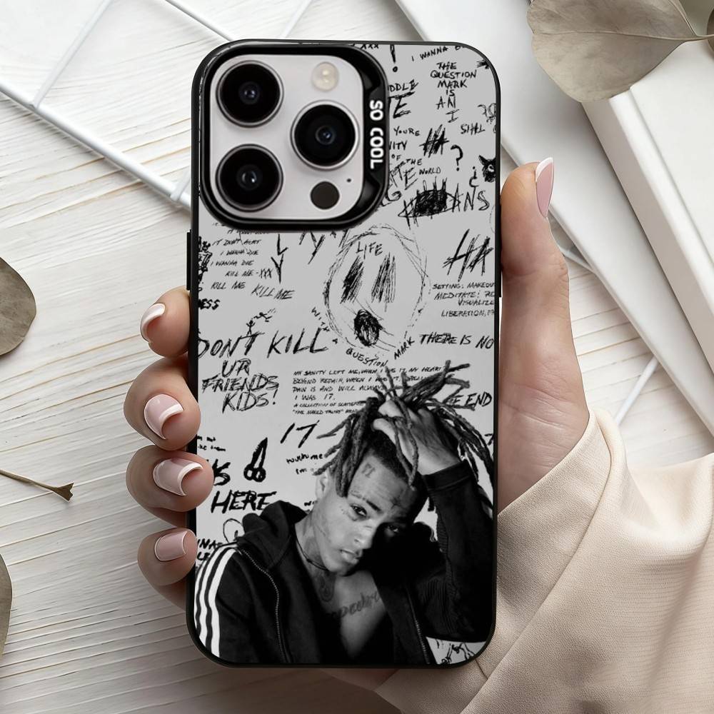R-Rapper X-XXXTentacionS Phone Case For iPhone17,16,15,14,13,12,11 Plus,Pro Max Candy Silver Plated Inside Cover