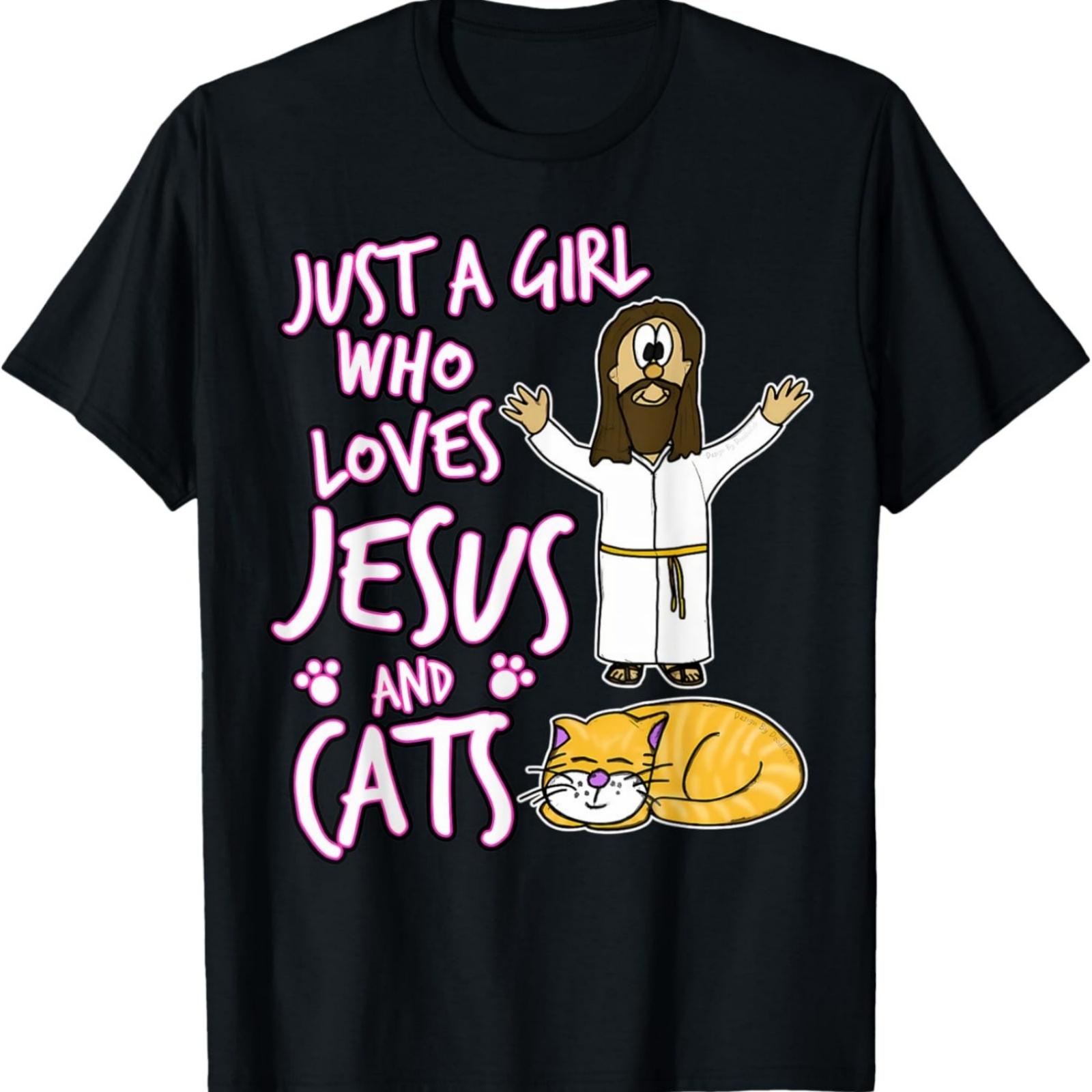 Just A Girl Who Loves Jesus and Cats Classic T-Shirt S