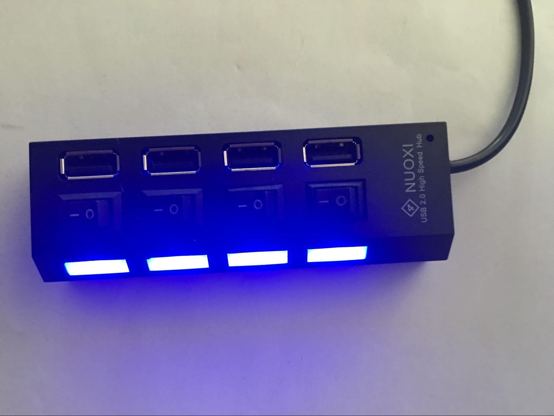 7 Port USB Hub, USB 2.0 Splitter with Individual On-Off Switches, Multi Port USB Expander for Laptop Desktop PC Computer