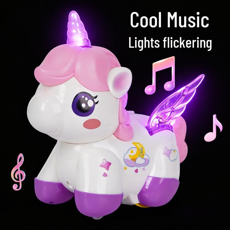 Unicorn Toy for Girls: Rechargeable Rotating Electric Light-Up with Music