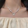 "Butterfly Dream Collection" New Irregular, Pearl Butterfly Necklace New Temperament Light Luxury Exquisite Collarbone Chain