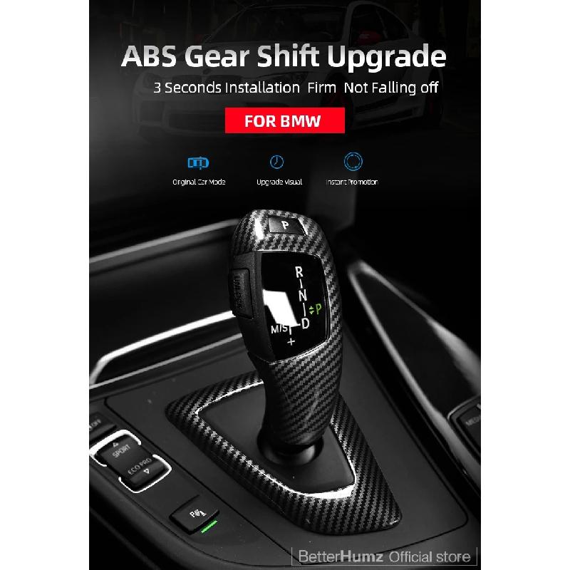 For BMW F20 F30 F10 F31 F32 F36 F34 F22 X3 F25 X5 F15 Series 1 3 4 5 Carbon Fiber ABS Car Gear Shift Knob Trim Cover Accessories