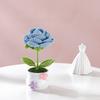 Creative Kintted Flower Potted Mini Artificial Flowers Plant Hand Woven Crochet Tulips Flower Finished Potted Home Decor Gift