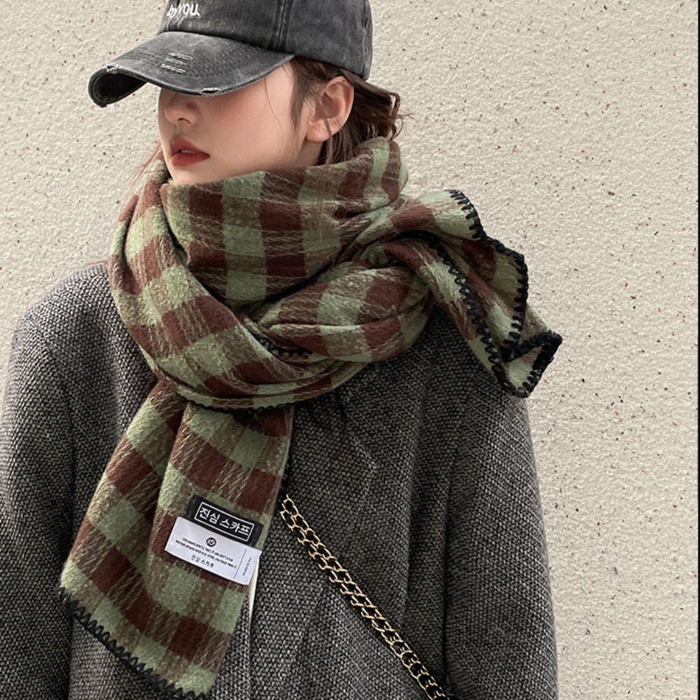 Fashion Imitation Cashmere Winter Plaid Scarf Thick Warm Soft Long Scarves Windproof Blanket Women Wrap Shawls