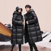 High-end Black and Gold Goose Down Jacket Over the Knee Long Hooded Couple Men's and Women's Super Thickened Jacket Tide Live Broadcast