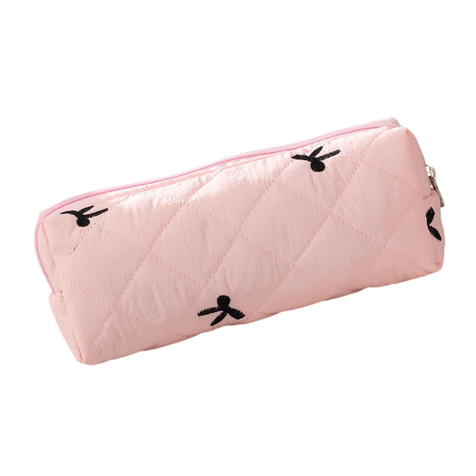 

Bowknot Print Pencil Case High Capacity Pen Pouches Portable Pen Organizers Bag Travel Makeup Bag for Student Women Girl