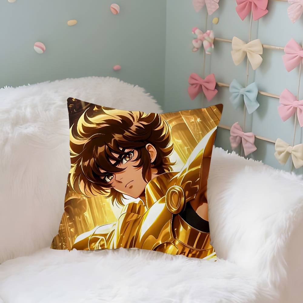S-Saint-SeiyaS Knights Pillow Case Cushion Cover Soft Cute Throw Pillow Case For Car Sofa Pillowcase Polyester With Zipper