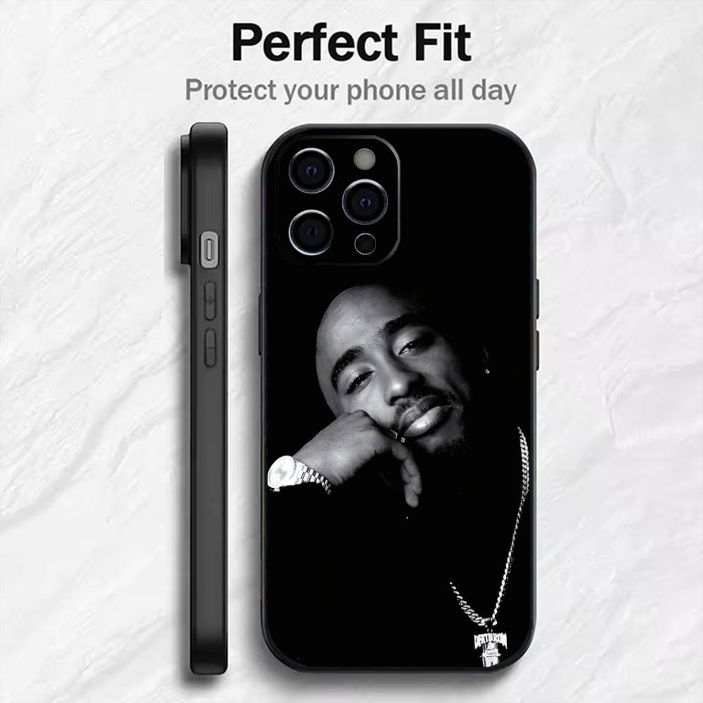 

The Don 2PAC Tupac-c S-Shakur Phone Case For iPhone17,16,15,14,13,12 Plus,Max Soft Silicone Black Cover iPhone13