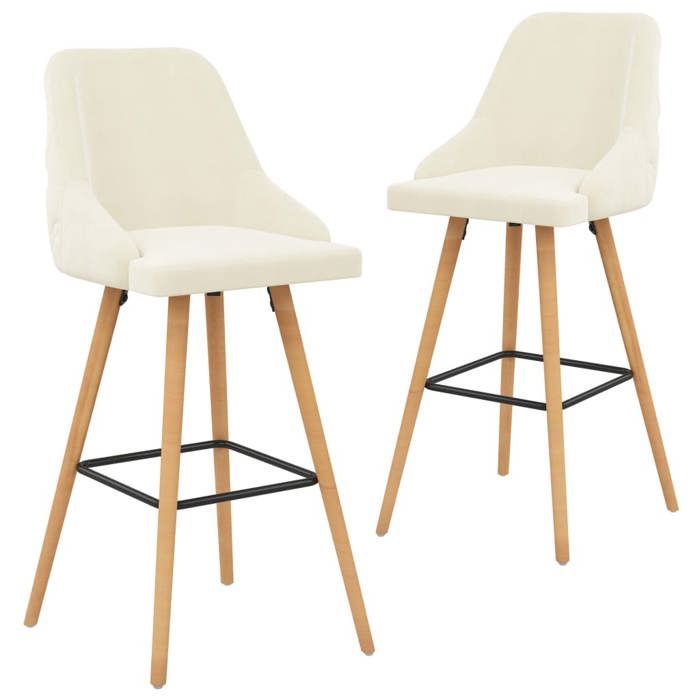 VidaXL Lot de 2 Chaises de Bar, Siège de Pub, Chaise de Bistrot, Meuble de Salle à Manger Cuisine Salon Maison Intérieur, 289556