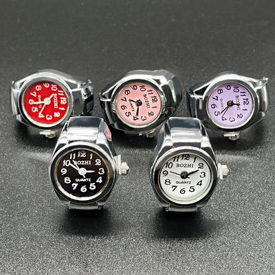 Vintage Punk Finger Uhr Mini Gummiband Legierung Uhren Paar Ringe Schmuck Uhr Retro Römischen Quarzuhr Ring Männer Frauen