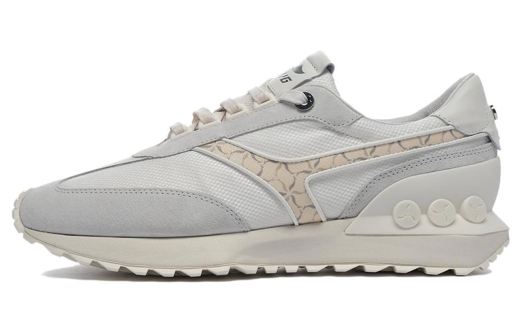 Li Ning Zhengrong Cushioning, Wear Resistant Low top Running Shoes Men's Ecru ALFR115-2