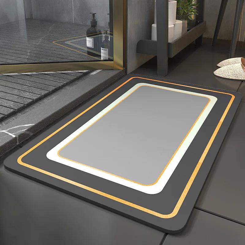 Bathroom Anti-Slip Mat Diatom Mud Absorbent Pad Nordic Style Toilet Floor Mat Soft Diatomite Bathroom Toilet Carpet Quality
