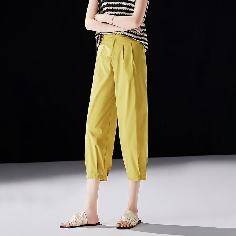 Demana Women's Bare-Feel Elastic Waist Cropped Pants