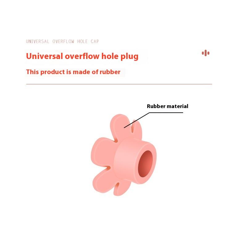5Pcs Flower Shape Bathroom Silicone Wash Basin Overflow Ring Kitchen Sink Washbasin Drain Seal Stopper Bathtub Drain Cap Plug