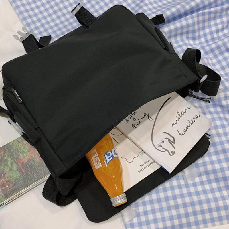 Wasserdichte Canvas Umhängetasche Damen Herren Handtaschen Schultasche Student Umhängetasche Mode Große Kapazität Umhängetasche Schulranzen