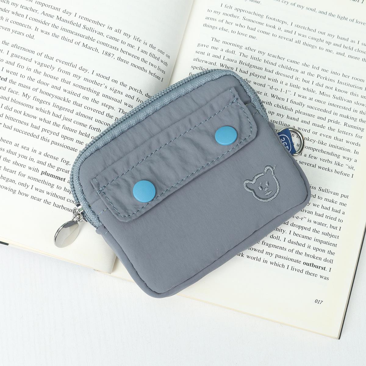 

Cute Waterproof Zipper Coin and Card Holder - Large Capacity Clutch Bag стальной синий
