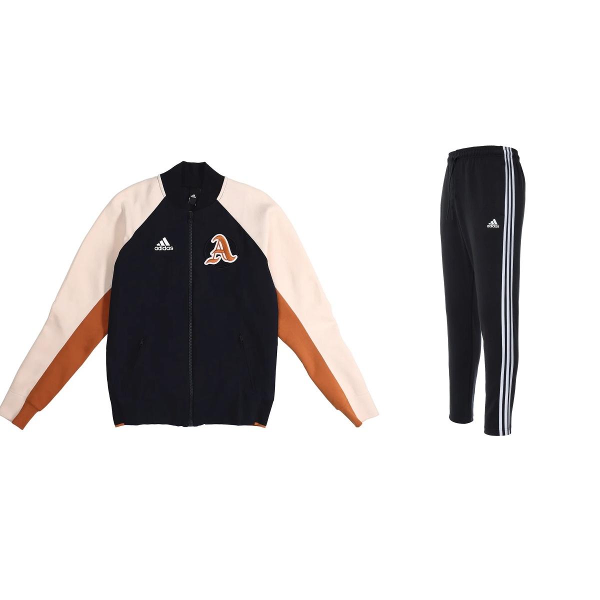 

Adidas Logo Pattern Stand Collar Zip Casual Sports Suit Men suit DX8408+FK6884 S