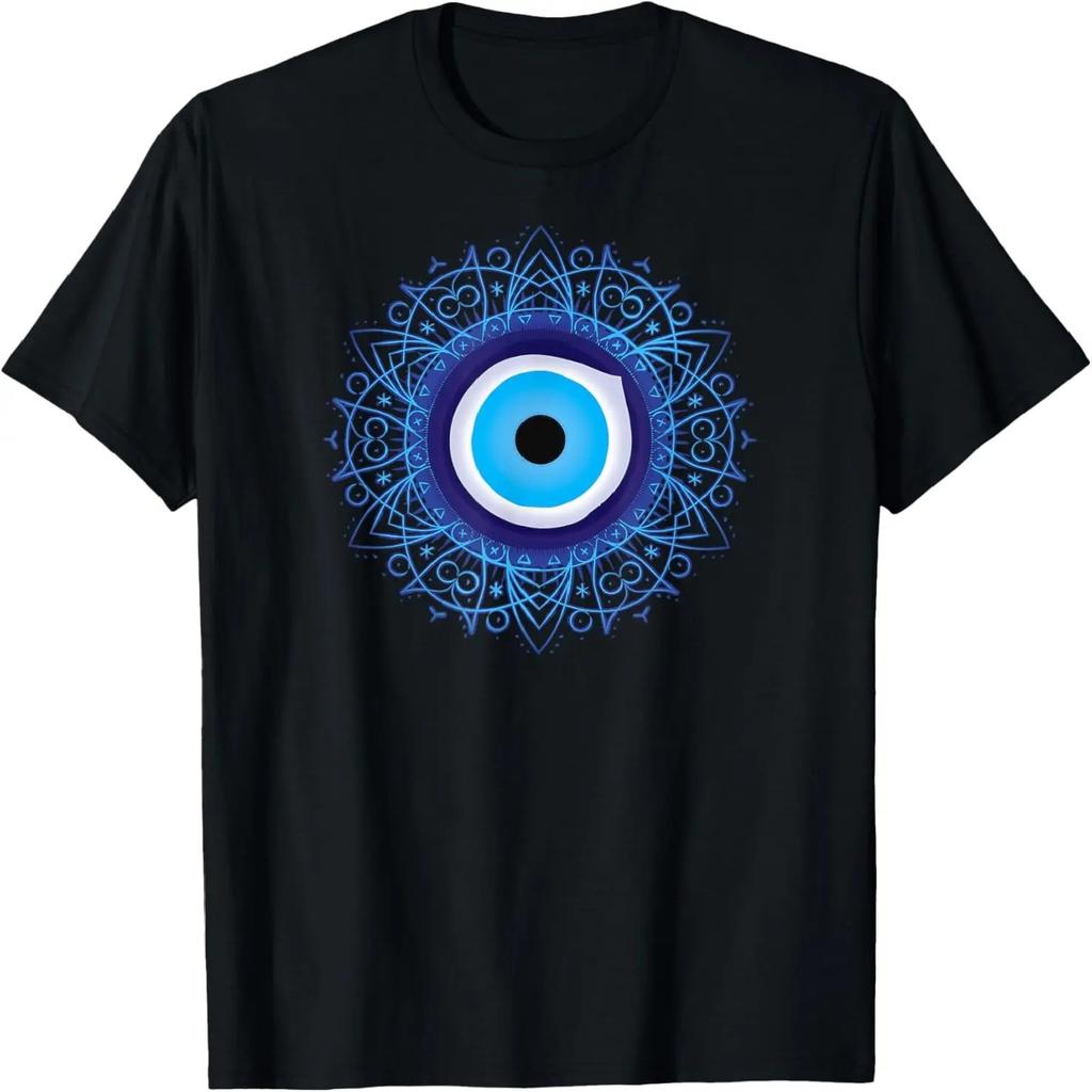Evil Eye Shirt Protection Against Evil Spirits Blue Mandala T-Shirt