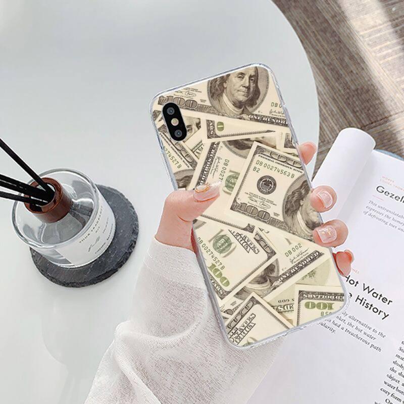 U.S. Dollar Money Phone Case For IPhone 14 13 12 11 XS X 8 7 6 Plus Mini Pro Max SE 2022 Soft Transparent Phone Cover