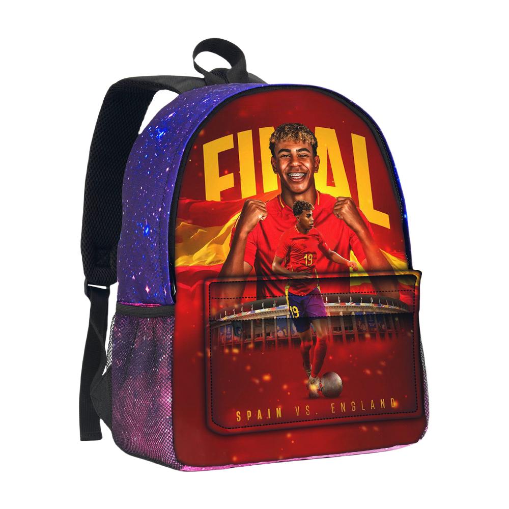 Zaino per Ragazzi e Ragazze Zainetto Stella del Calcio Cielo Stellato Zaino Borsa da Scuola L-Lamin Yamal Grande Capacità Mochila Rucksack Scuola