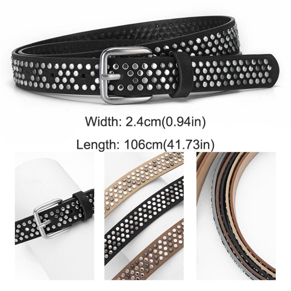 Luxury Design Business Waist Belt Retro Punk Waistband Suede Rivet Belt  Paired with Skirts Jeans