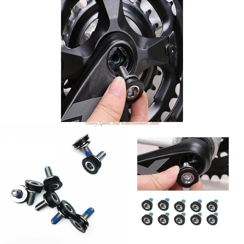 C4DE 10Pcs Bike Bottom Bracket Axles Bolts Bike 8 Crank Screw 8mm Bike Fixing Screw
