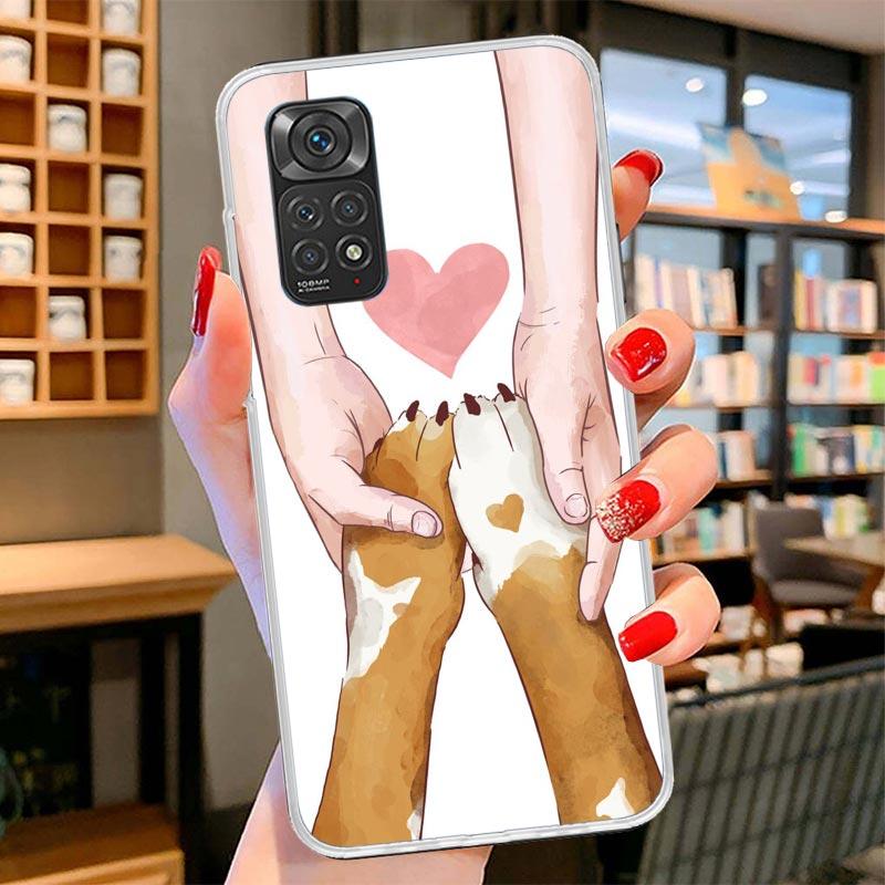 Dog Footprint Paw Cute Cover Phone Case For Xiaomi Redmi Note 15 14 13 12 11 10 Pro Plus 14S 12S 11S 11T 11E 10S Soft Fundas She