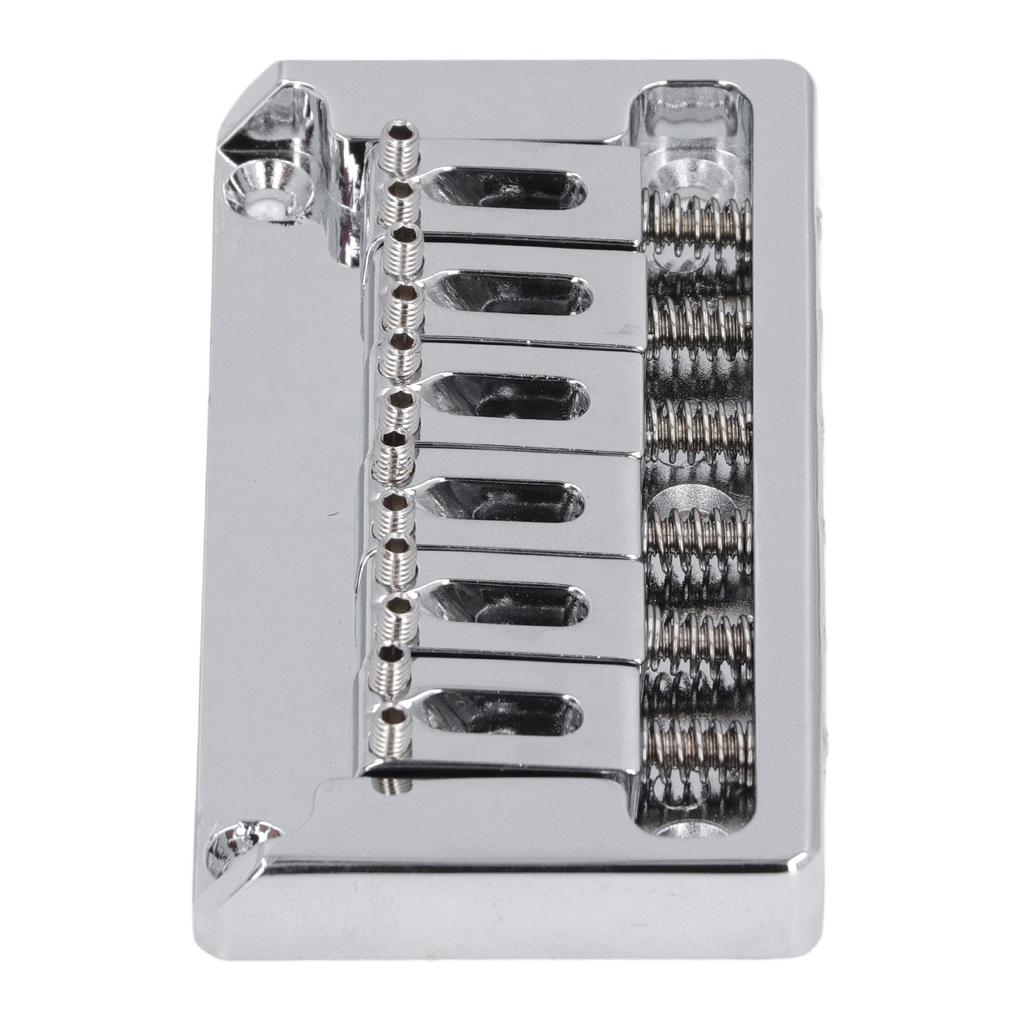 6 String Electric Guitar Bridge Kit Brass Through Body Non Tremolo Guitar Bridge with Wrench for St