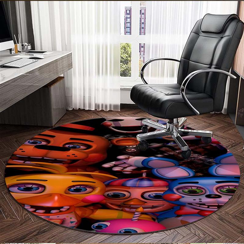 Five Nights at Freddy's Print Round Rug, Washable Floor Carpet, For Entryway Dorm Laundry Room Office Study, Home Decor Birthday Christmas Gift