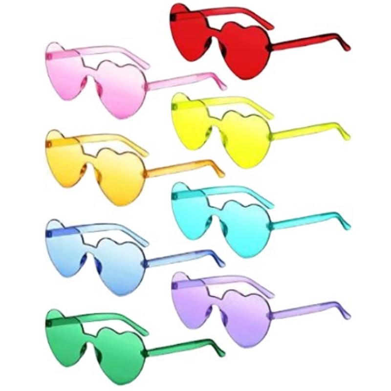 Heart Shaped Rimless Sunglasses Women's Candy Color Glasses