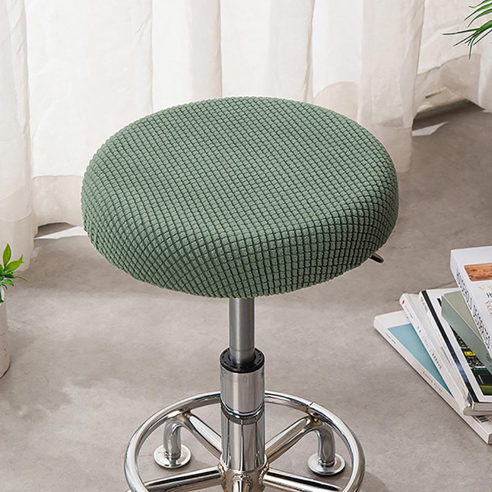 Solid Color Round Chair Cover Thickened Stool Cushion Cover Soft Bar Stool Cover