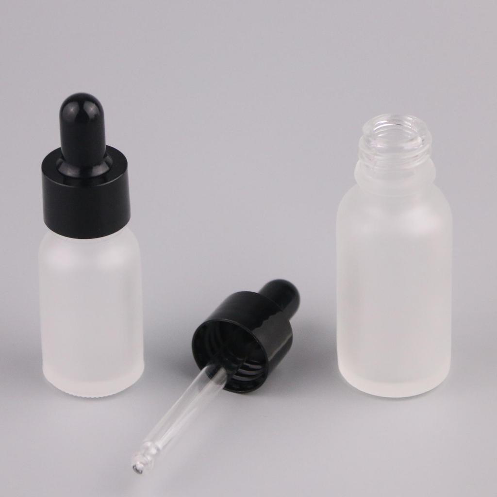 10ml Frosted Glass Essential Oil Bottle with White Dropper - Travel Size
