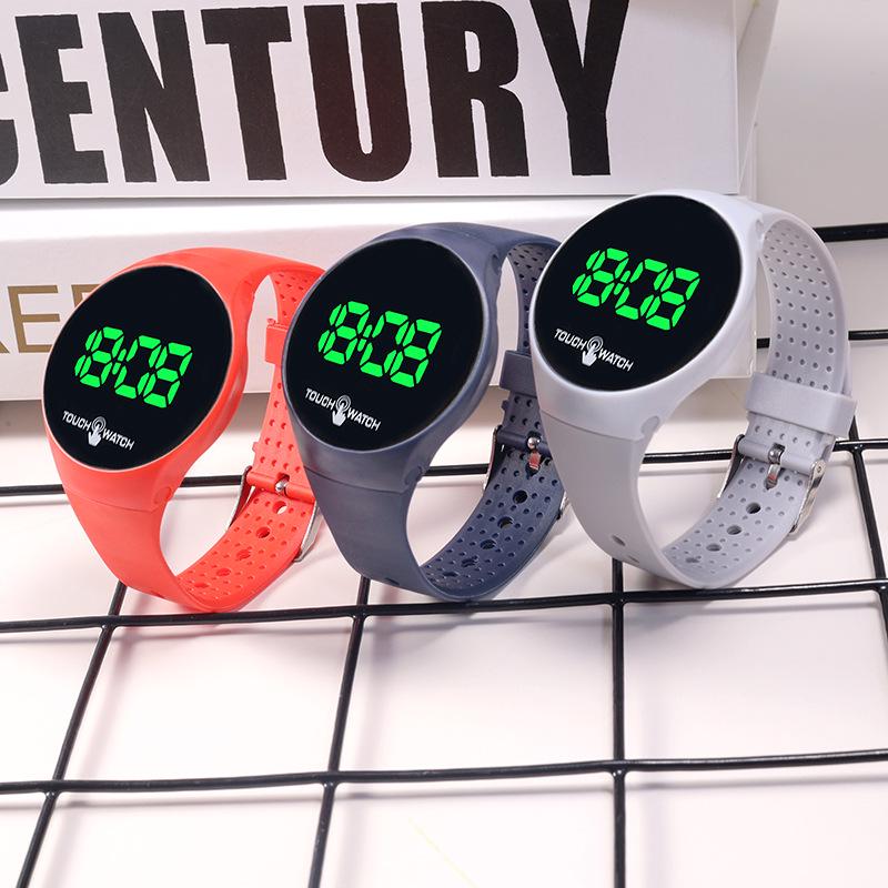 Relógio Esportivo LED Touchscreen Estilo Coreano Unisexo – Moderno, Simples, Design com Luz Verde
