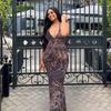 Elegantné Butterfly Women Maxi Šaty Úzke šaty s potlačou Šaty na chrbte Popruhy V Neck Ohlávka Bodycon Hot Girls Club Párty Vestidos Párty šaty Y2k Šaty Župan