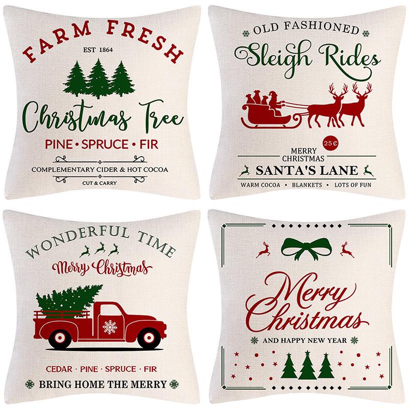 Christmas Pillowcase Combination Multi-patterned Cushion Party Festive Sofa Living Room Pillowcase Pillowcase