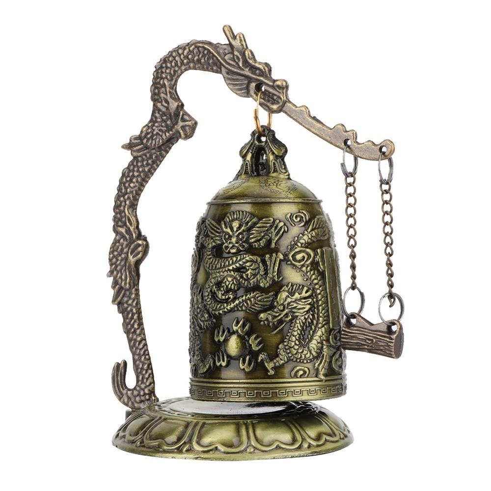 Alloy Buddhist Bell Ornament Lotus Feng Shui Bell Dragon Bell Decoration Meditation Space