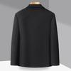 Men's Wool Blend Lapel Jacket for Middle-Aged and Elderly - Spring/Autumn Casual Outerwear