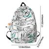 New Fashion Large Capacity Backpack Graffiti Trend Korean Style Schoolbag Ultra-light Travel Knapsacks