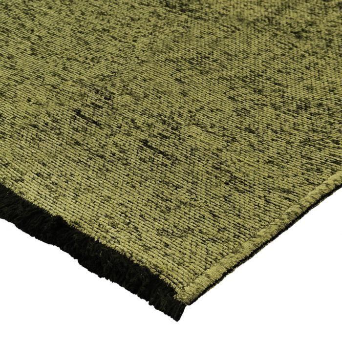 Living Room Rug In Washable Cotton Polyester Flat Weave Green 120x170