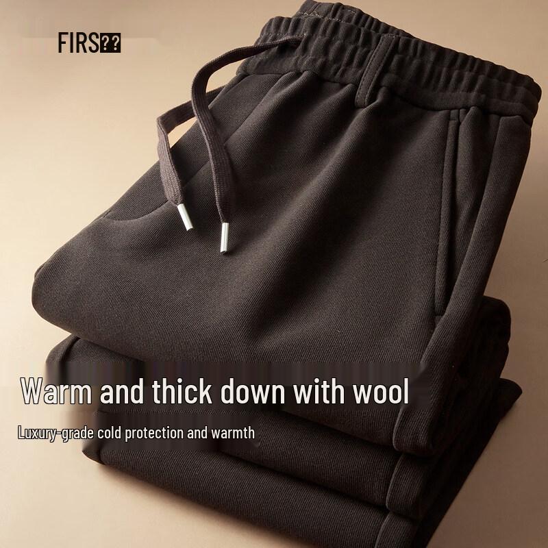 FIRS Men s Wool-Blend Down Warm Straight-Leg Casual Pants L