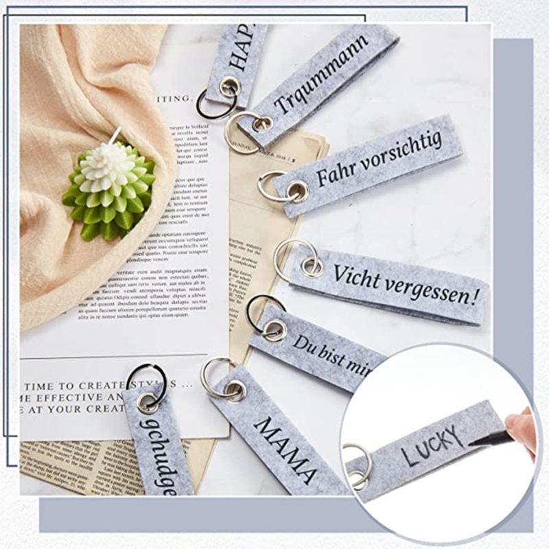 Personlig Färgglad Filt Nyckelring Kreativ DIY Inspiration Nyckelringar Tillbehör Mångsidig Filt Förnödenhet Nyckelring Berlock